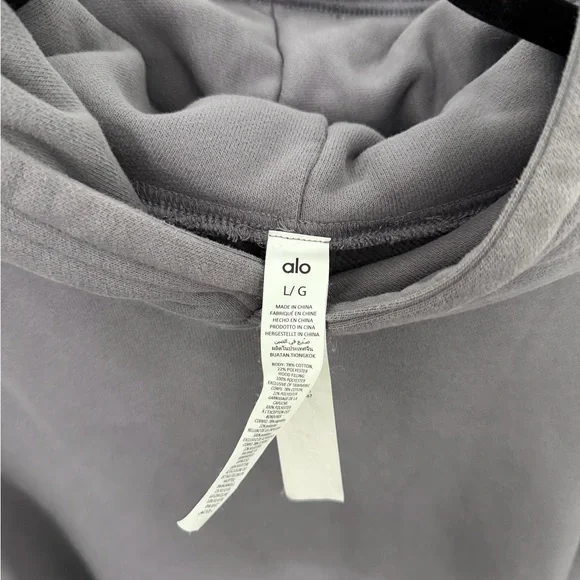 ALO Yoga | Renown Heavyweight Hoodie | Fog | Unisex (L) - Picture 3 of 5